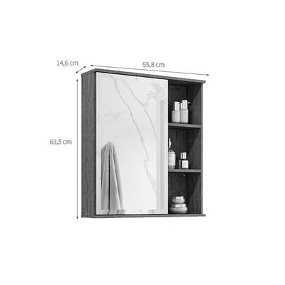 Espelheira de Banheiro Treviso Parede 56X63 Branco - MGM