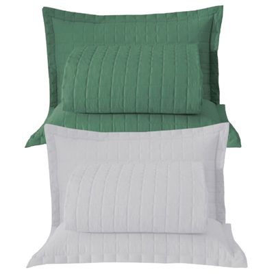 Combo 2 Kit Cobre Leito Colcha Monaco Casal Dupla Face - Verde - Branco