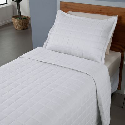 Combo 2 Kit Cobre Leito Colcha Monaco Solteiro Dupla Face  - Verde - Branco