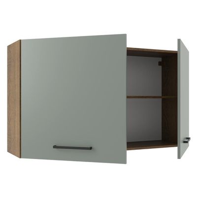 Armário Aéreo Multiuso 120cm 2 Portas Rustic/Cinza Agata