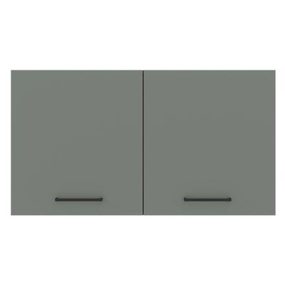 Armário Aéreo Multiuso 120cm 2 Portas Rustic/Cinza Agata