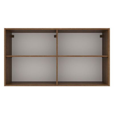 Armário Aéreo Multiuso 120cm 2 Portas Rustic/Cinza Agata