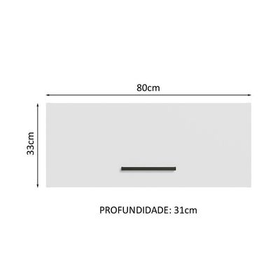 Armário Aéreo Multiuso 80cm 1 Porta Basculante Rustic/branco