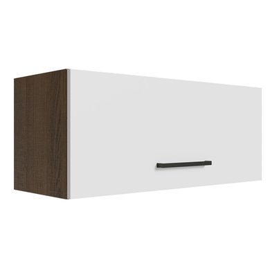 Armário Aéreo Multiuso 80cm 1 Porta Basculante Rustic/branco
