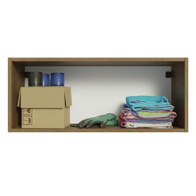 Armário Aéreo Multiuso 80cm 1 Porta Basculante Rustic/branco