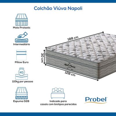 Colchão Viúva Mola Probel Napoli (128x188x30cm)