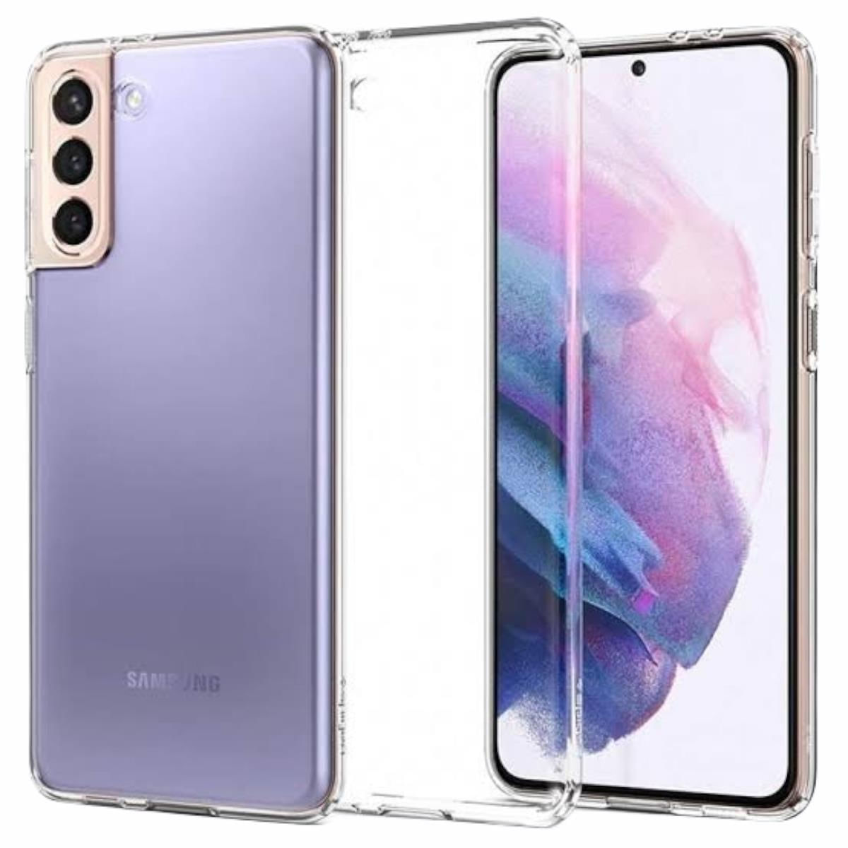 Case Transparente Flexível Para Samsung S21 PLUS + Película Vidro 3D Temperada