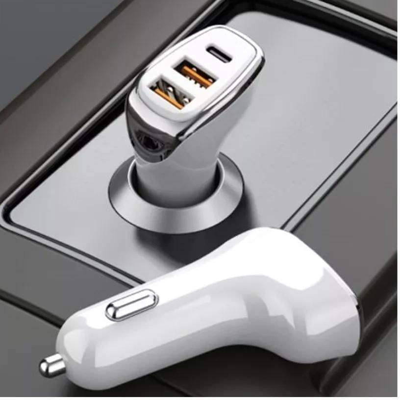 Carregador Veicular Cinzeiro Usb Type C 3.0 Turbo 38w Kd-304
