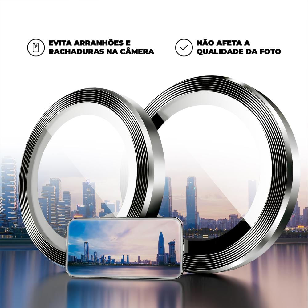 Protetor de Lente One Armor para iPhone 13 Pro-Prata-Gshield