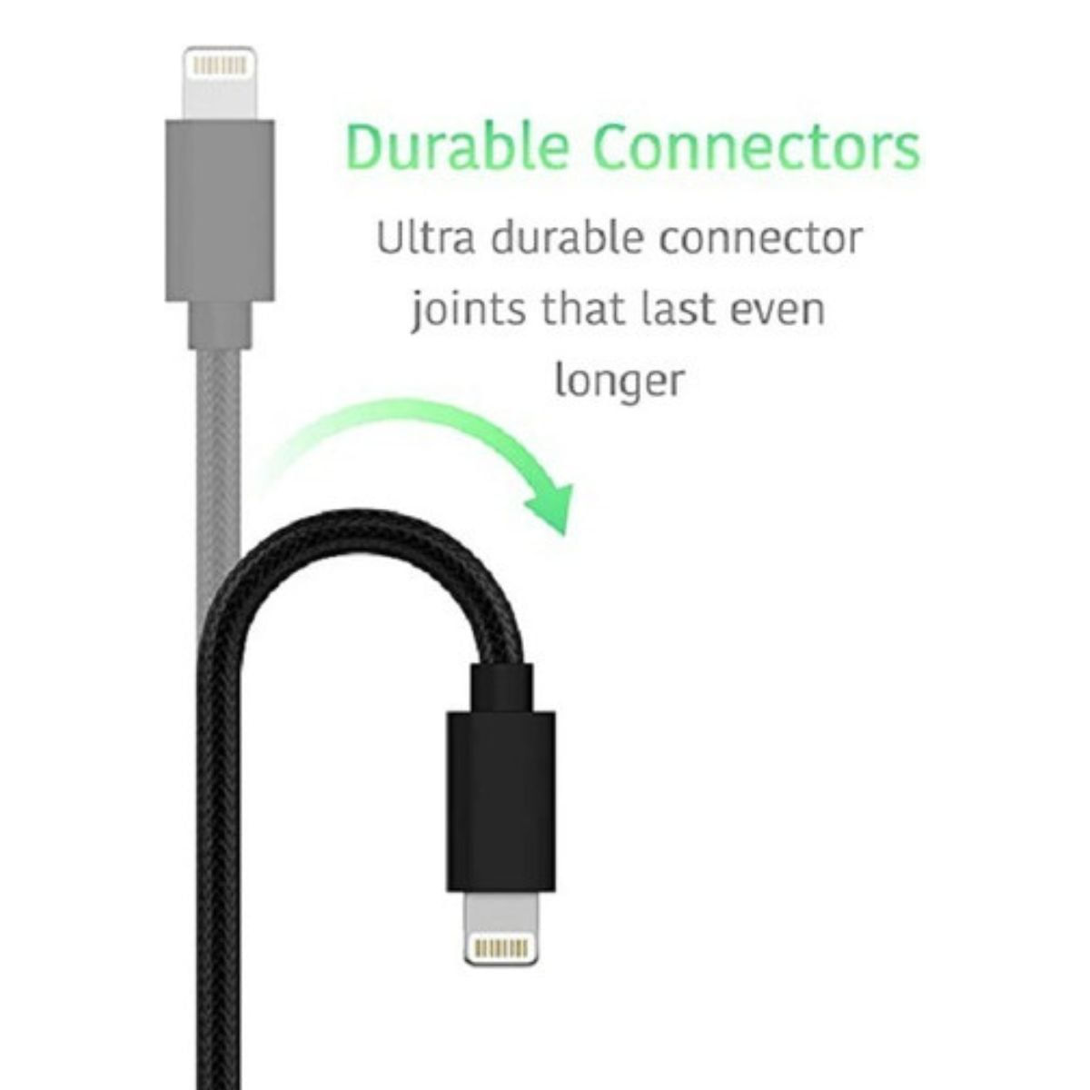 Cabo USB Preto Nylon 1 Metro Para iPhone 8 Plus
