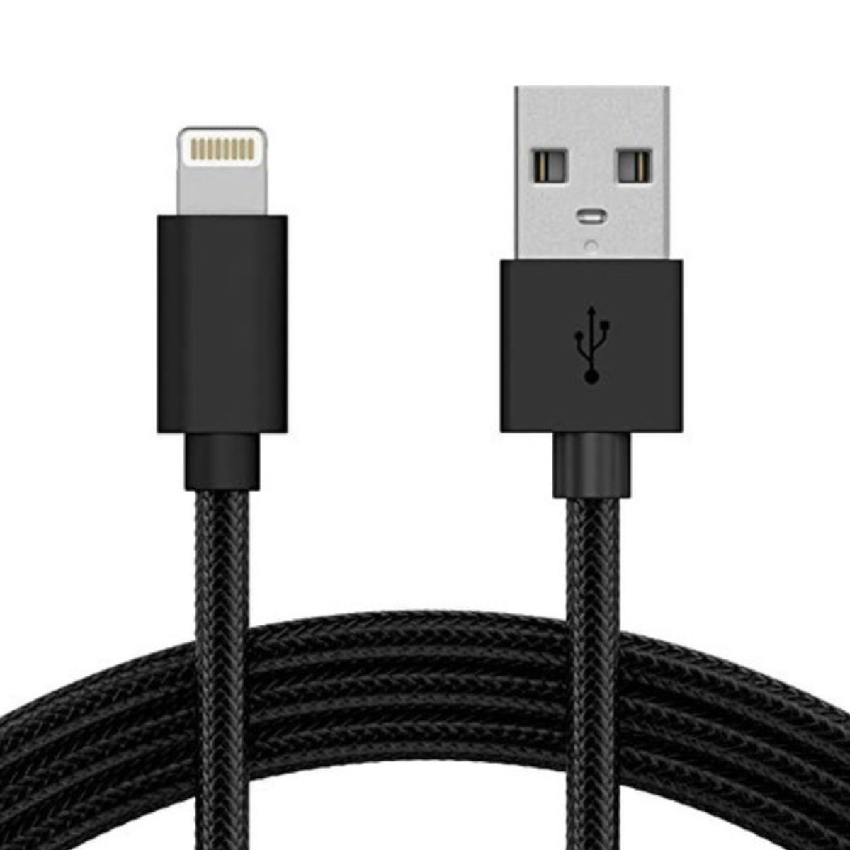 Cabo USB Preto Nylon 1 Metro Para iPhone 14 MAX