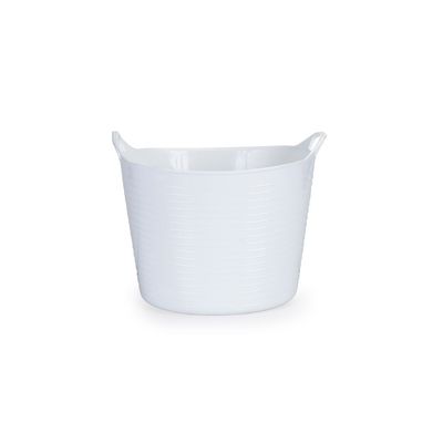 Balde Flexivel Cesto Multiuso Branco Roupa Brinquedos 25L