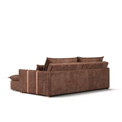 Sofá Retrátil Sem Caixa 3 lugares Solomons Velosuede Marrom