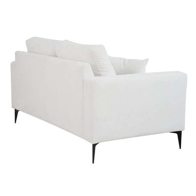 Sofá Unne 2 Lugares com Molas Ensacadas Bouclé Off White 170 cm