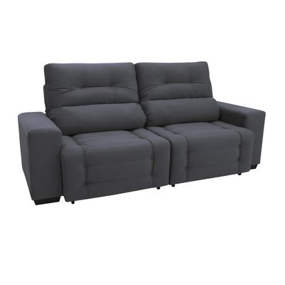 Sofá Retrátil e Reclinável 3 Lugares Blenda I Suede Grafite