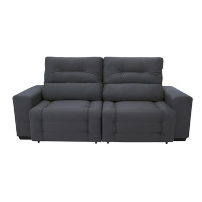 Sofá Retrátil e Reclinável 3 Lugares Blenda I Suede Grafite