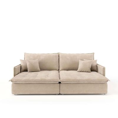 Sofá Retrátil Sem Caixa 3 lugares Solomons Velosuede Bege