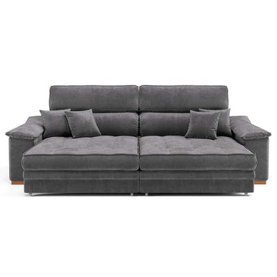 Sofá 3 Lugares Retrátil e Reclinável Lupin Velosuede Grafite