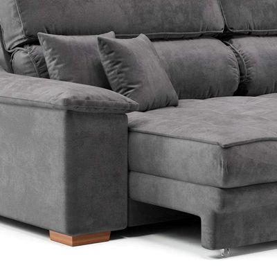 Sofá 3 Lugares Retrátil e Reclinável Lupin Velosuede Grafite