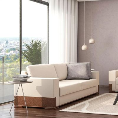 Sofá 3 lugares Bretanha Linho Creme II