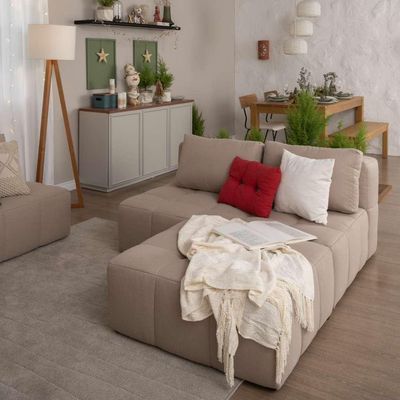 Sofá 2 Lugares Modular Soho Linho Bege