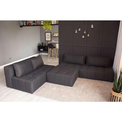 Puff Modular Soho Linho Grafite