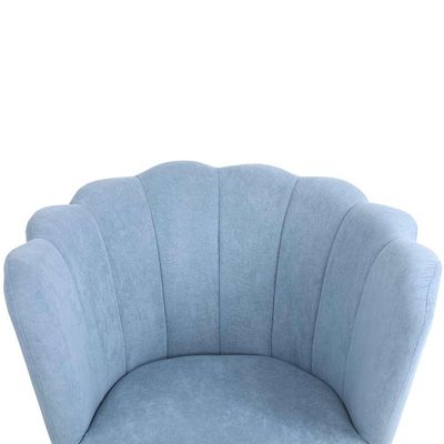 Poltrona Pétalas Aveludadas Eva Azul Claro