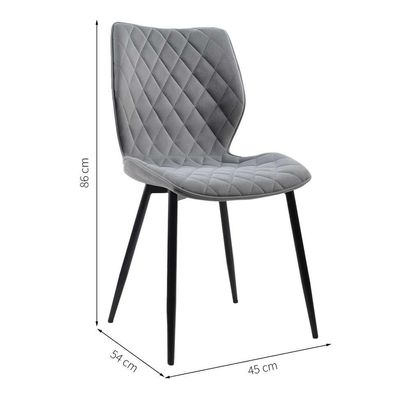 Conjunto com 2 Cadeiras Palmer Cinza