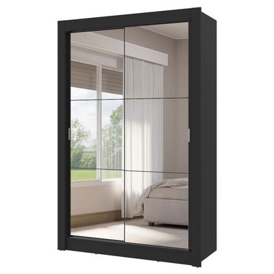 Guarda-roupa Solteiro 2 Portas Correr Espelhos 4 Gavetas