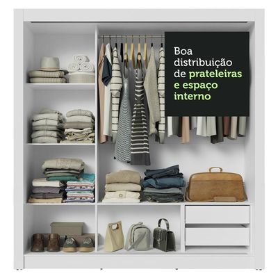 Guarda-roupa Casal 3 Portas De Correr Branco Sublime Madesa