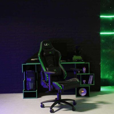 Cadeira Gamer Olympians Zeus LED RGB Preta