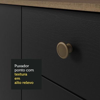 Armário Cozinha Compacta 235cm Rustic/Preto Gourmet 02