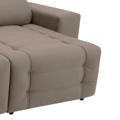 Sofá Retrátil e Reclinável 3 Lugares Blenda II Suede Castanho