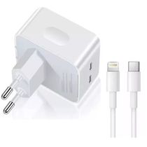 Carregador Turbo Duplo Usb-c Compativel iPad e iPhone 12 13 14 - 40w