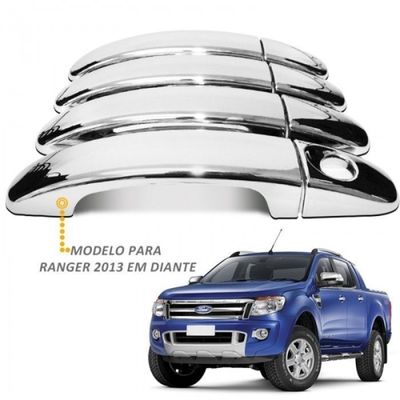 Kit Aplique Cromado Maçanetas Retrovisor Milha Ranger 2013
