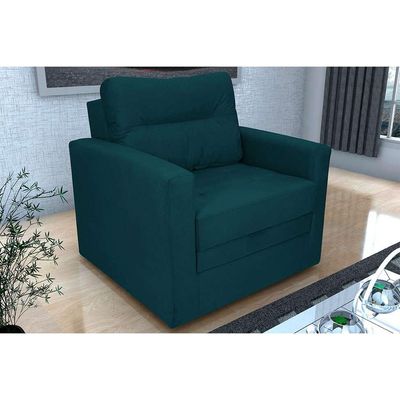 Sofá-Cama Solteiro Marisol Suede Petróleo