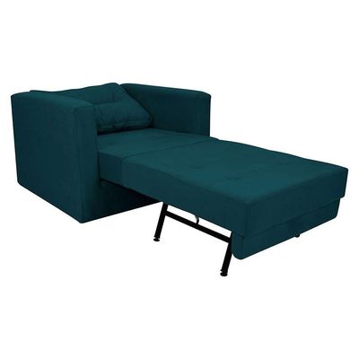 Sofá-Cama Solteiro Marisol Suede Petróleo