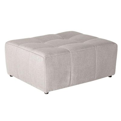 Sofá Modular 3 Lugares com Puff Soho Linho Cru