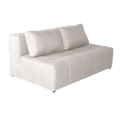 Sofá Modular 2 Lugares com Puff Soho Linho Cru
