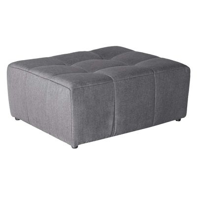 Sofá Modular 3 Lugares com Puff Soho Linho Cinza