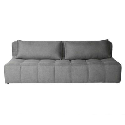 Sofá Modular 3 Lugares com Puff Soho Linho Cinza