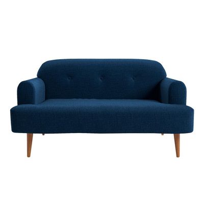 Sofá 2 Lugares Kiev Linho Azul Marinho 130 cm