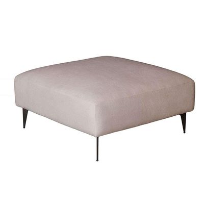 Sofá 2 Lugares com Molas Ensacadas 170 cm e Puff Unne Bouclé Bege