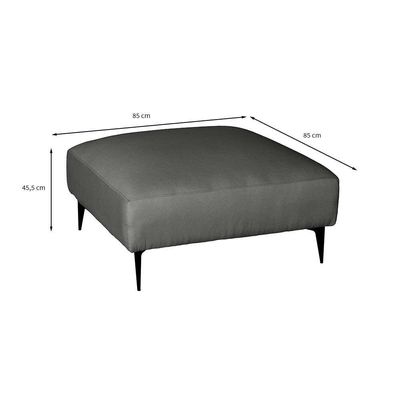 Puff Unne Linho Grafite 85cm