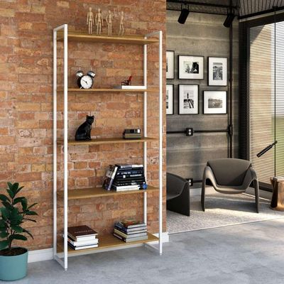 Estante Studio Mel e Branca 80x187 cm