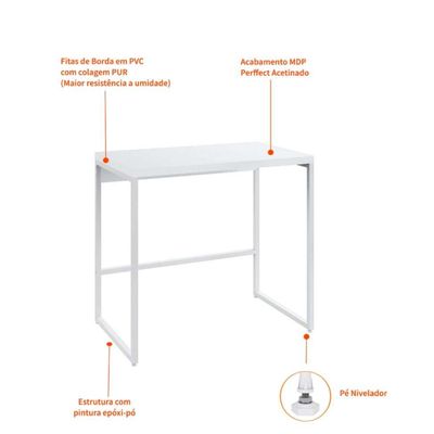 Escrivaninha Studio Branca 80 cm
