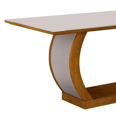 Conjunto de Mesa de Jantar com Vidro e 6 Cadeiras Maia I Suede Animalle Imbuia e Chocolate