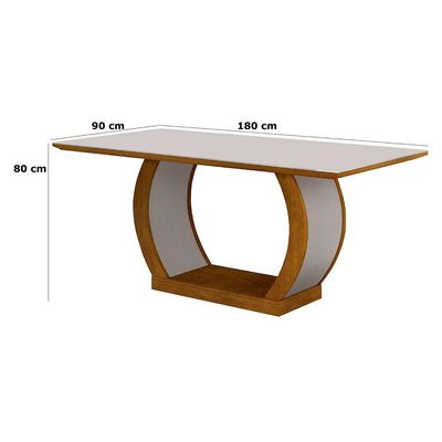 Conjunto de Mesa de Jantar com Vidro e 6 Cadeiras Maia I Suede Animalle Imbuia e Chocolate