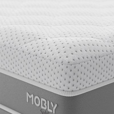 Cama Box Viúva com Colchão Sublime Mola Ensacada e Espuma Viscoelástica (32x128x188) Cinza e Branco