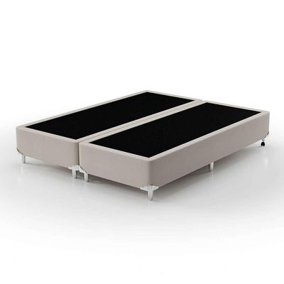 Cama Box Queen Royale com Colchão Queen Molas Ensacadas Bege e Branca